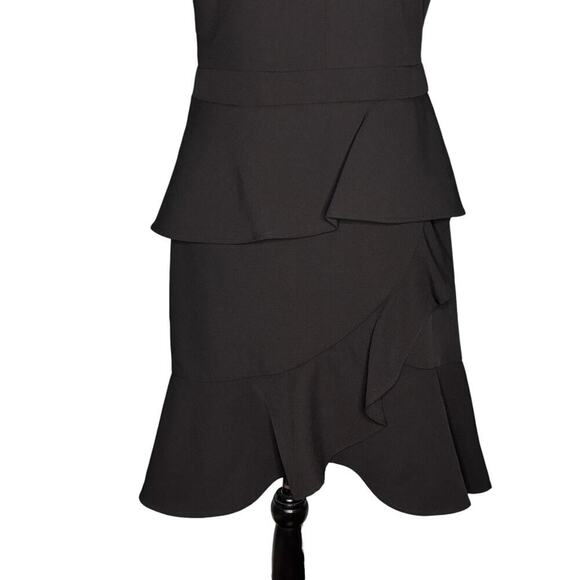 Adelyn Rae Halter Open Back Ruffle Dress Black Size Medium - Picture 4 of 10